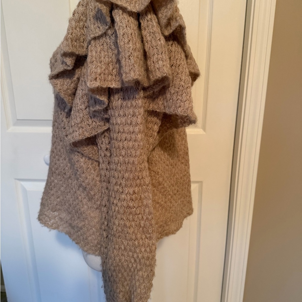 Ulla Johnson Beige Ruffled Turtleneck Sweater - Picture 3 of 7